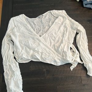 american eagle white blouse. size large.